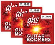 GHS Strings GBL Guitar Boomers, Nickel-Plated Electric Guitar Strings, Light (10-46), Pack of 3