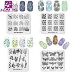 KADS 4 Pcs Nail Stamping Plate Flower Butterfly Template Image Design Plates for Nail Art Decoration and DIY Nail Art (2)