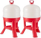 Little Giant DOMEWTR8 8 Gallon Tank Heavy Duty Plastic Dome Poultry and Chicken Gravity Water Dispenser with 3 Footed Stand, Red (2 Pack)