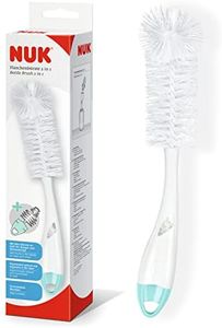 NUK Spazzola per bottiglie flessibile 2 in 1 | Spazzola per biberon e tettarella
