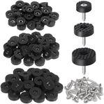 Swpeet 32 Sets 18mm Round Black Fur