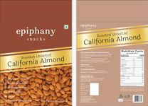 Epiphany Snacks Roasted Unsalted Almonds Healthy Dry Fruit Snack | No Salt | Dry Roasted | No Oil Used | Roasted To Perfection | Roasted Badam Giri | Dry Fruits Real Rosted Nuts (400gm)