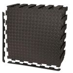 Black Interlocking Non Slip Floor Matting suitable for Gym Garage Workshop Office Home Playroom Outdoor/Indoor Soft Foam Flooring Mats Tiles 60x60cm (6 Mats)