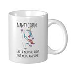 Wisedeal Aunticorn Like a Normal Aunt, But More Awsome Unicorn Coffee Mug, Holiday Christmas Gift for Women Her Aunt, Anniversary Birthday Gift for Auntie Mom Nana Sister Bestie, 11 Oz