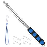 NQEUEPN 8.2ft Telescopic Handheld Flagpole with Clips, Portable Tour Guide Flag Pole Pointer Lightweight Retractable Banner Pole Stainless Steel Teaching Pointer Stick for Tour Guide Teaching (blue)