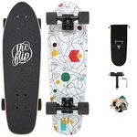 One Leopard® Cruiser Skateboard, VIC 27 Inch Complete Skateboard for Kids Teens & Adults, 7 PLY Maple Double Kicktails Deck Concave Trick Skateboard, T-Tool & Skateboard Stickers & Carry Bag Included