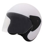 Sage Square Unisex Polycarbonate Shell ISI Certified Benz Scooty Open Face Helmet (Glossy White)