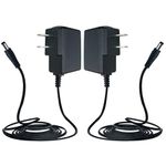 ANLINK 2Pack 12V 0.5A/500mA 6ft Long Power Supply Adapter, AC 100-240V to DC 12V 0.5A 6W Switching Adapter Cord for Crosley Turntable, Router, Desk Fan, Speakers and More, ETL Certified