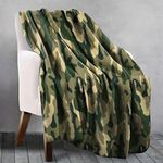 Velosso Camouflage Army Bedding Duvet Cover and Pillowcase Set (Green, 127x152cms Throw)