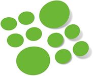 Set of 30 Vinyl Wall Decals - Assorted Polka Dots Stickers - Removable Adhesive Safe on Smooth or Textured Walls Round Circles Bathroom Classroom Kids Room Nursery Decor (Lime Green)