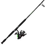 Zebco Bite Alert Spinning Reel and 2-Piece Fishing Rod Combo, Instant Anti-Reverse Clutch Fishing Reel, Size 60