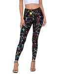 HDE 80s Clothes - Womens Theme Leggings Digital Print