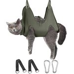 VEXLEM Pet Grooming Hammock for Small Dogs & Cats, Dog Grooming Hammock, Pet Grooming Sling, Dog Grooming Harness, Restraint Bag, Pet Nail Clip Bag for Grooming, Dog Grooming Sling for Trimming Nail and Ear/Eye Care (XXS (4-6) inch, Dark Green)