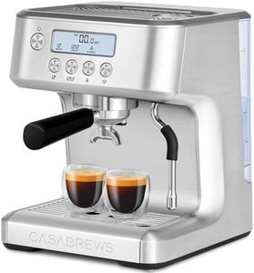 CASABREWS Ultra Espresso Machine with LCD Display, Barista Coffee Machine with Milk Frother and Customizable Brewing Temperature, Professional Latte Cappuccino Coffee Machine