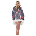 GC GAVENO CAVAILIA Fluffy Xmas Gonks Wearable Blanket Hoodie, Santa Oversized Blanket Hoodie Women & Men, Christmas Jumper Hoody, Xmas Sweatshirt, Charcoal