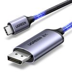 UGREEN USB C to DisplayPort Cable 8K@60Hz 4K@240/120Hz 2K@360Hz Type C Thunderbolt 5/4/3 DP 1.4 HDR Free-Sync Compatible for MacBook Pro M5 M4,Mac Air/Mini, iMac,iPad,XPS,iPhone 17,Galaxy Tab S10(2M)