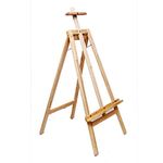 Roger & Moris Spruce Wood Artist Easel 4 Legs - Adjustable Tray and Central Grip for Painting, Display, Advertisements (Height : 4 feet)