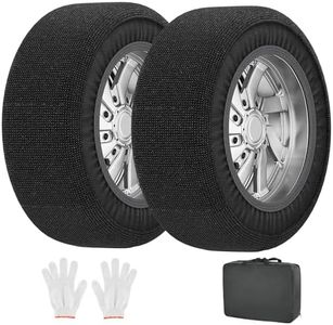 H&ZT Snow Socks for Cars, Antiskid Tire Socks for Winter Emergency, Anti-Slip Wheel Socks, 2 Packs, Snow Traction Device for F150 Chevrolet Toyota Honda Passenger Cars SUVs Trucks