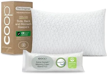 Coop Home Goods Original Loft,Queen Size Bed Pillows for Sleeping - Adjustable Cross Cut Memory Foam Pillows - Medium Firm for Back, Stomach and Side Sleeper - CertiPUR-US/GREENGUARD Gold