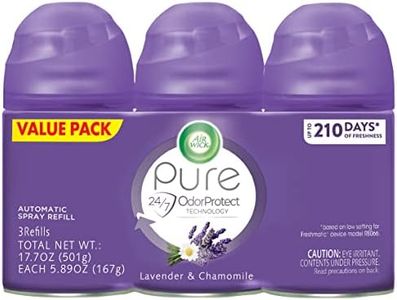 Air Wick Recharge pour désodorisant automatique, lavande et camomille, 3 ct, huiles essentielles, neutralisation des odeurs