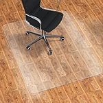 WASJOYE Office Chair Mat for Hardwood Tile Floor, 36" x 48" Transparent Rectangle Floor Protector Cover Rug Mat, Frosted Back PVC Chair Mat with for Rolling Chairs