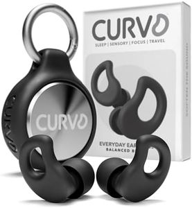 CURVD Everyday Earplugs + Case Clip Bundle, the perfect earplug for sleep, travel, noise sensitivity/canceling + Case Clip package portable waterproof container & silicone sleeve for ear plugs (Black)