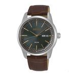 Seiko Men's Analog Solar Watch with Leather Strap SNE529P1