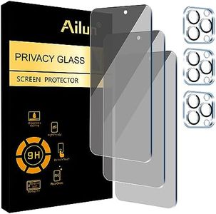 Ailun 3Pack Privacy Screen Protector for iPhone 15 Pro Max [6.7 inch]+3Pack Camera Lens Protector,Sensor Protection,Dynamic Island Compatible,Anti Spy Tempered Glass[9H Hardness]-HD[6 Pack]