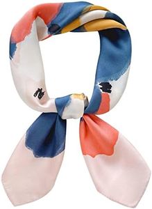 mokoomiss Silk Feeling Scarf Neck Scarf Square Head Scarf for Women Silk Bandana Scarf 27.5 × 27.5 inches 01b