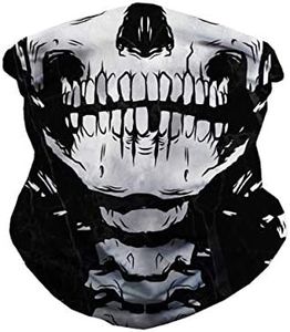 iHeartRaves Skeleton X-Ray Skull Face Gaiter Neck Mask for Men & Women - Skull Gator Mouth Covering Cool Costume Bandana Balaclava