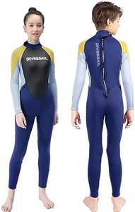 Kids Wetsuit for Boys Girls Youth Toddlers 2.5mm Neoprene Full Suits Back Zip Full Body Wetsuit Keep Warm Swimsuit for Diving Swimming Surfing Snorkeling 12 Size