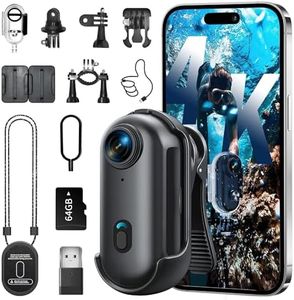 4K Mini Body Camera, Wearable Action Body Cam, Sports Action Camera，Thumb Size Hands-Free Recording Body Worn Camera, Premium Portable Camcorder Mount Anywhere for Work, Travel,Fishing, Pet Walking