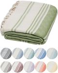 DEMMEX Organic Diamond Turkish Bath & Beach Towel | 100% Oeko-TEX Certified Turkish Cotton, Ultra-Soft, Quick-Dry, Lightweight & Oversized Luxury Peshtemal Towel, Prewashed, 180x90cm, Olive Green