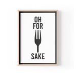 Tongue in Peach Funny Quote Print | Kitchen Prints | Oh For Fork Sake Quotes New Home Office Dining Room | Unframed | A4 A3 A5 | *FRAME NOT INCLUDED* - A4 -PBH2