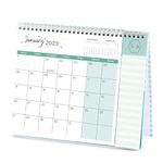 Desk Calendar 2025 - Calendar 2025 from January 2025 to December 2025, Running weekly memo page, 25.3 x 20.5 x 7.8 cm, Home study office blue stripes.