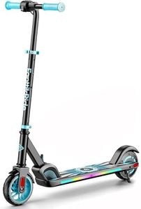 FanttikRide C9 Apex Elektroroller für Kinder ab 8 Jahren, Bluetooth-Musik, Bunte Regenbogenlichter, 8/12/16 km/h, 8 KM Reichweite, LED-Anzeige, Höhenverstellbar, Faltbar, für Jungen und Mädchen Blau