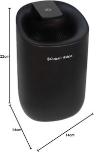 Russell Hobbs Black Dehumidifier 300ml/Day – Auto Defrost, LED, 15m²