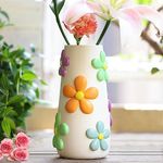 GUGUGO Pastel Flower Vase for Flower, 8-Inch-Tall Rainbow Funky Mushroom Decor, Eclectic Vases for Flowers, Unique Colorful Decorative Vase, Cute Room Decor