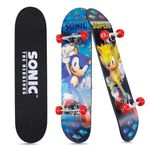 Sonic The Hedgehog - 31" Lenticular Skateboard with Pro Trucks, Full Grip Tape, 9-Ply Maple Deck, Ideal for All Experience Levels