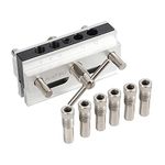 KATSU Self Centering Dowelling Jig Kit, Metric Sizes, Hole Drilling Guide Woodworking Positioner Locator Tool for Thick Timbers 105408