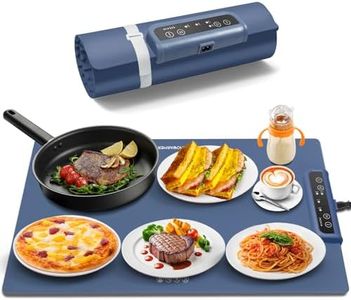 INNOWARMER Electric Warming Plate, Food Warmer, Full-Surface Heating, Foldable Silicone Warming Plate, 3 Adjustable Temperature & Timer, Electric Buffet Warmer for Buffet Family (Blue)