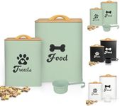 Dekosilave Dog Treat Container 2PCS, Dog Food Storage Container with Lids Airtight, Dog Treat Jars for Kitchen Counter-7+3Lbs (Saga Green)