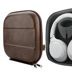 Geekria Shield Headphones Case for Lay Flat Over-Ear Headphones, Replacement Hard Shell Travel Carrying Bag, Compatible with Bose, B&O, Audio-Technica, Sony Headsets (Brown)