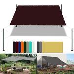 Sun Shade Sail Waterproof 2.3 x 3.4 m(7.5 x 11.2ft) Waterproof Sunscreen Awnings with Free Rope UV Block Weather-Resistant with Grommets Pes Sun Shades Outdoor Garden Patio Party, Red Wine