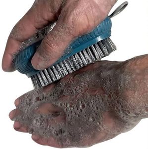 Heavy Duty Nail Brush Fingernail Scrub Brush, Hand and Nail Cleaning Brush for Men & Mechanics, Durable Stiff Bristles Nail Scrub Brush, 1 Pcs Blue