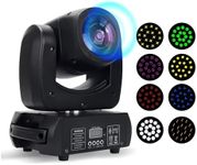 Moving Head Light - 120W DJ Lights 18 Patterns 8 Color Stage Lights with DMX Sound Activated Auto Mode for Disco Parties Wedding Church Live Show KTV Club