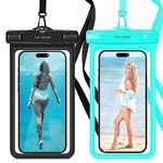 Waterproof Phone Pouch/Case, 2 Pack Waterproof Phone Holder/Bag for iPhone 15 14 13 12 11 Pro Max, Samsung Galaxy, Pixel, Universal Cell Phone Dry Bag for Travel, Beach, Shower, Kayaking, Snorkeling