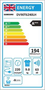 Samsung 9kg Heat Pump Dryer – Series 6 Energy Efficient Clothes Dryer