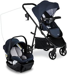 Britax Willow Brook Baby Travel System, Infant Car Seat and Stroller Combo with Aspen Base, ClickTight Technology, RightSize System and 4 Ways to Stroll, Navy Glacier