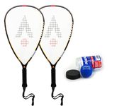 Karakal Hybrid CRX Graphte Racketball/Squash 57 Twin Racket Set & Karakal Racketball Balls